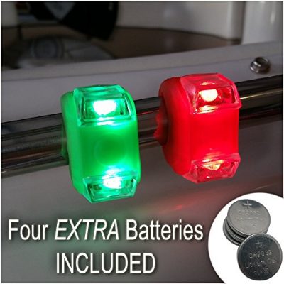 Green & Red Portable Marine LED Boating Lights – Boat Bow or Stern Safety Lights for Maximum Attention – Attaches to Handrails For Extra Lighting and For Emergencies When Main Lights Aren’t Functional – Waterproof – LIFETIME WARRANTY